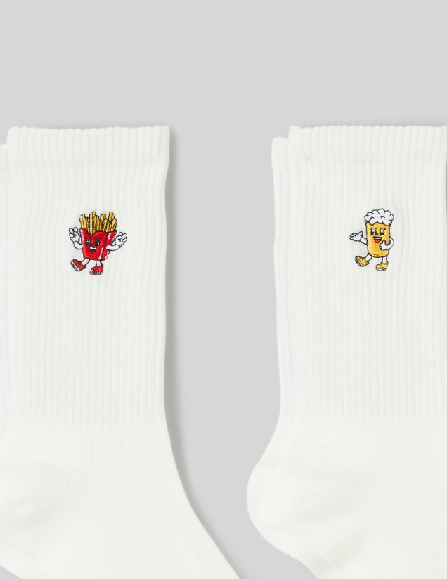 Lot de 2 chaussettes brod&eacute;e