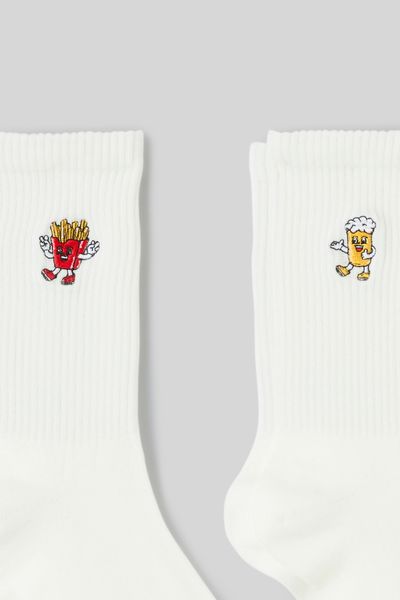 Lot de 2 chaussettes brod&eacute;e