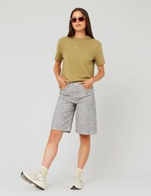 Bermuda léopard en twill