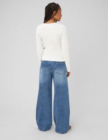 Jean wide leg avec studs