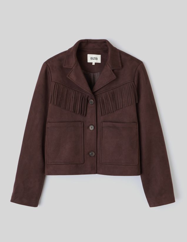 Veste su&eacute;dine &agrave; frange