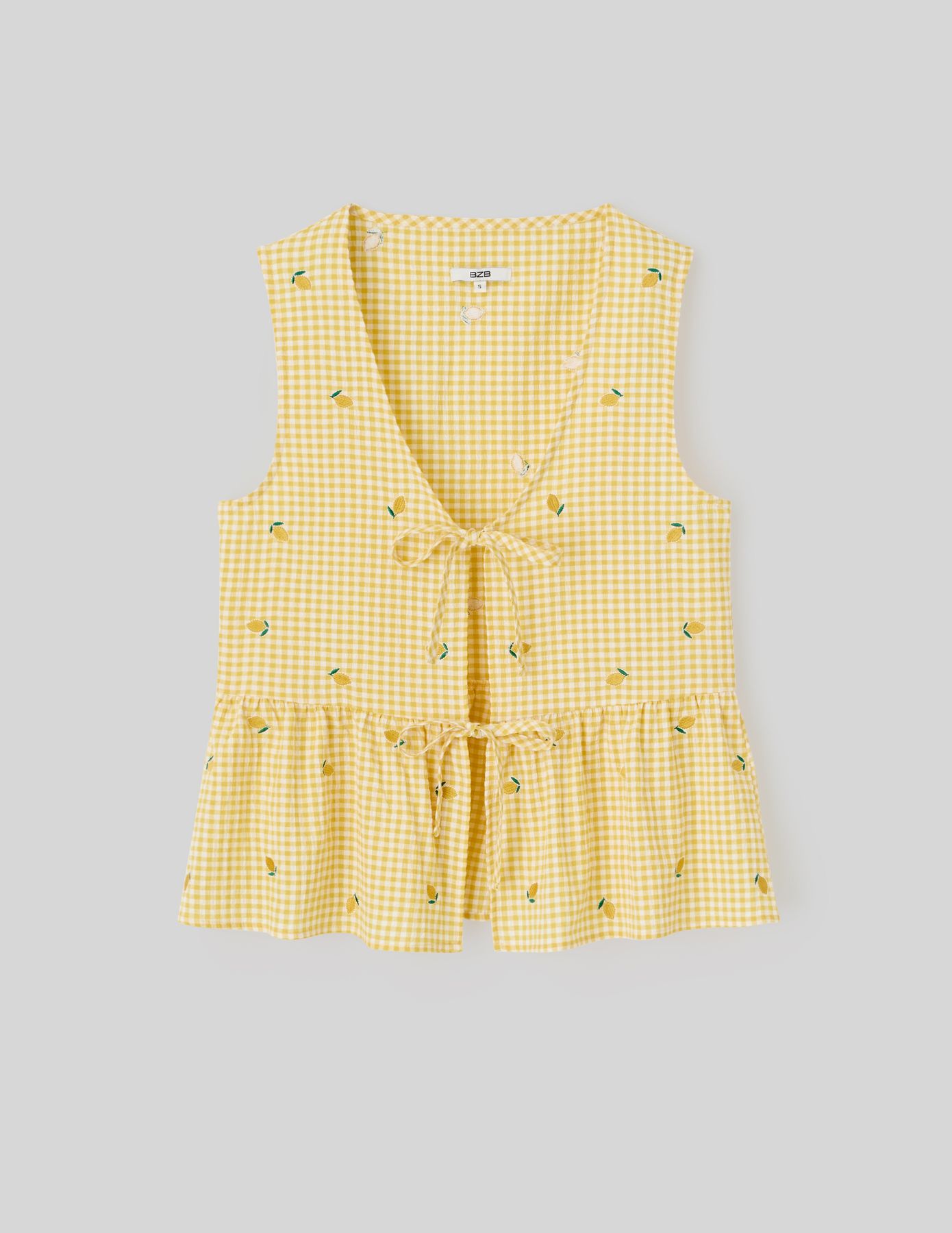 Blouse à nouer motif vichy