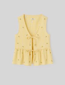 Blouse à nouer motif vichy