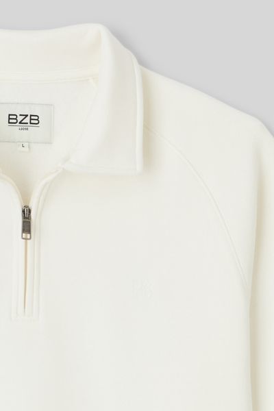 Sweat col polo zippé