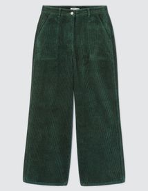 Pantalon wide leg court en velours