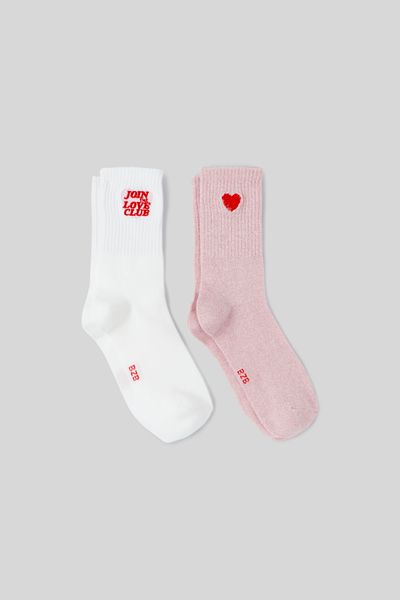 Lot de 2 paires de chaussettes saint valentin