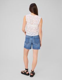 Top sans manche en dentelle