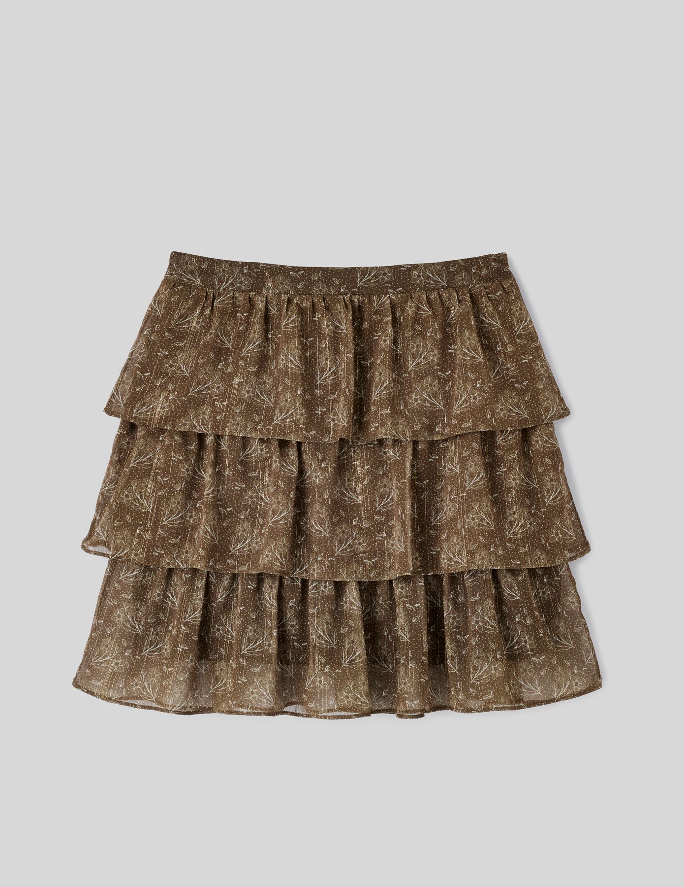 Jupe courte à volants en polyester recyclé