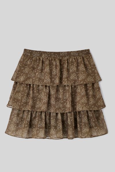 Jupe courte à volants en polyester recyclé