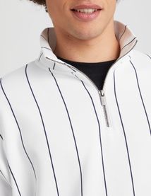 Sweat col montant rayures