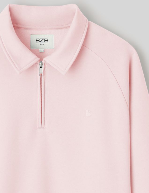 Sweat col polo zipp&eacute;
