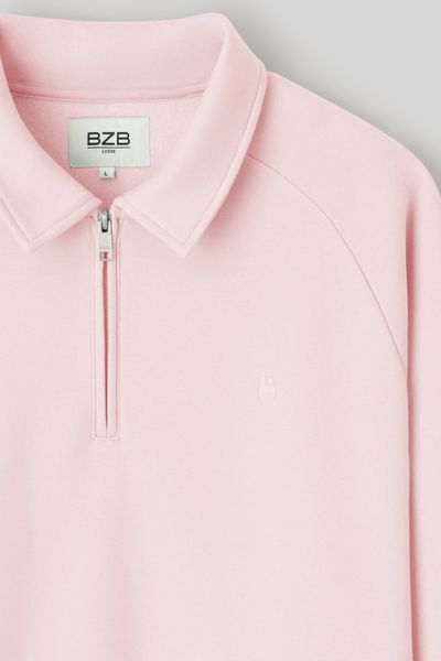 Sweat col polo zippé