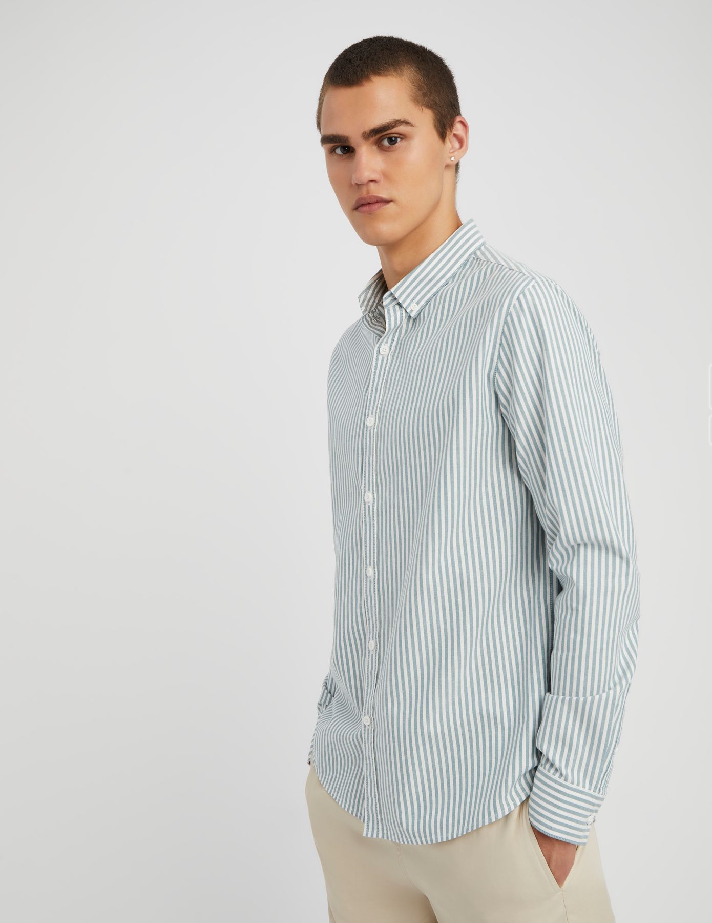 Chemise rayée droite