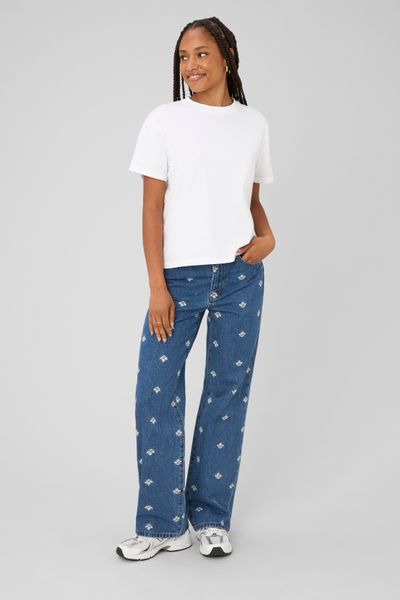 Jean straight brod&eacute;