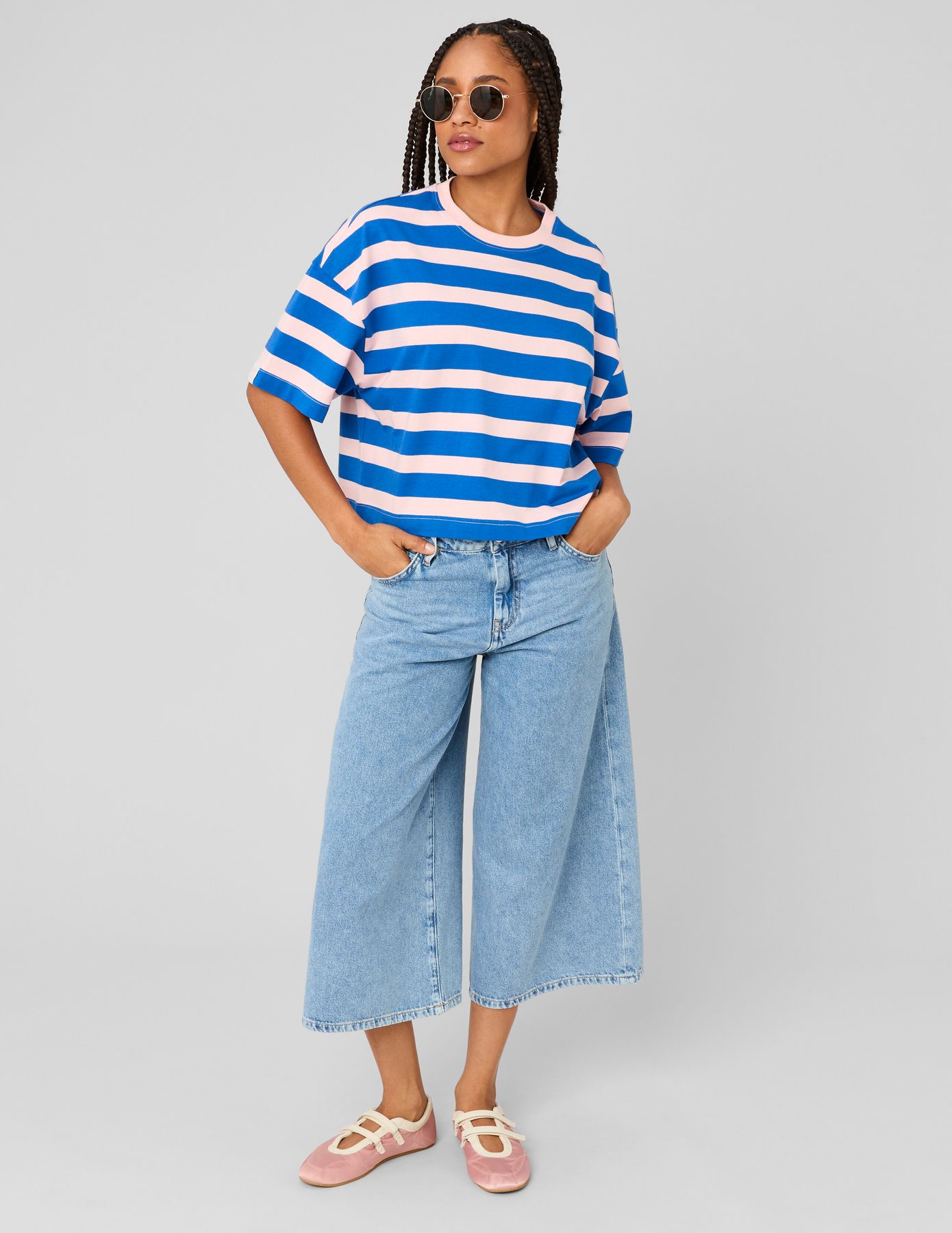 T-shirt boxy ray&eacute;