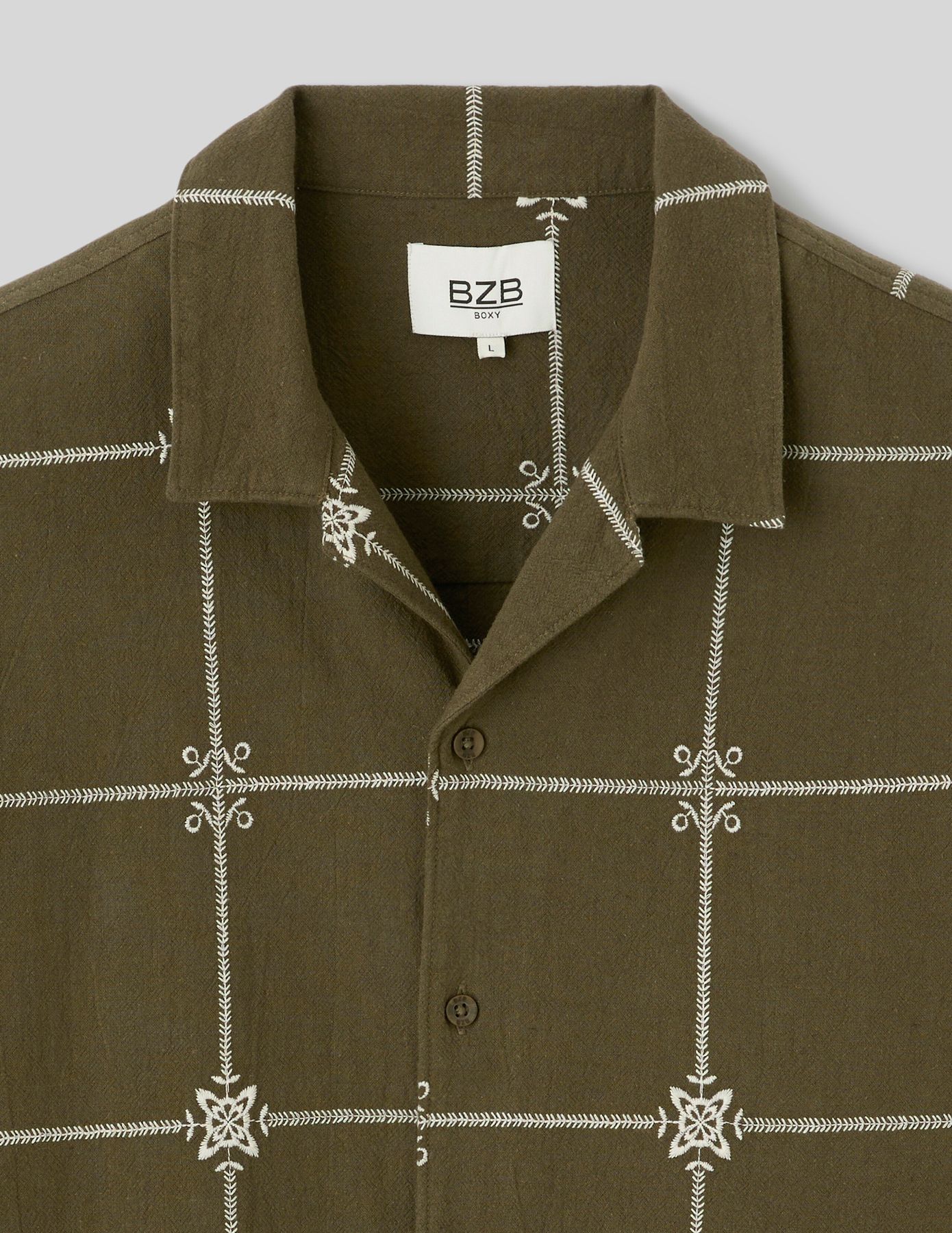 Chemise manches courtes brod&eacute;e