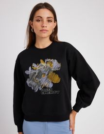 Sweat col rond brodé