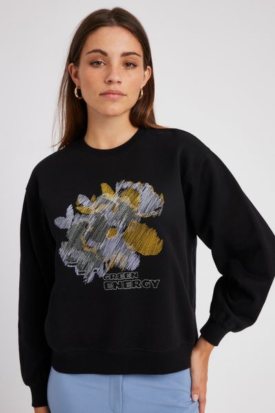 Sweat col rond brodé