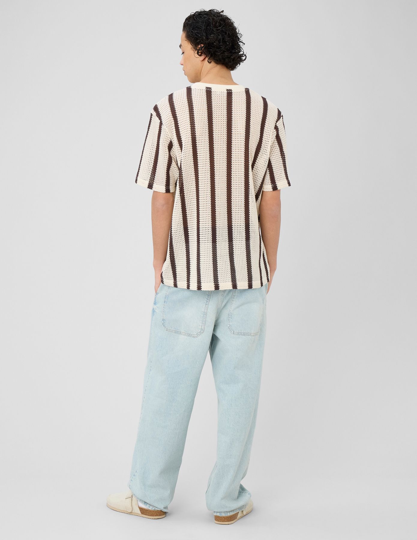 T-shirt tricot &agrave; rayures