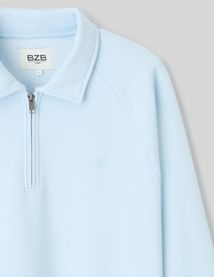 Sweat col polo zippé