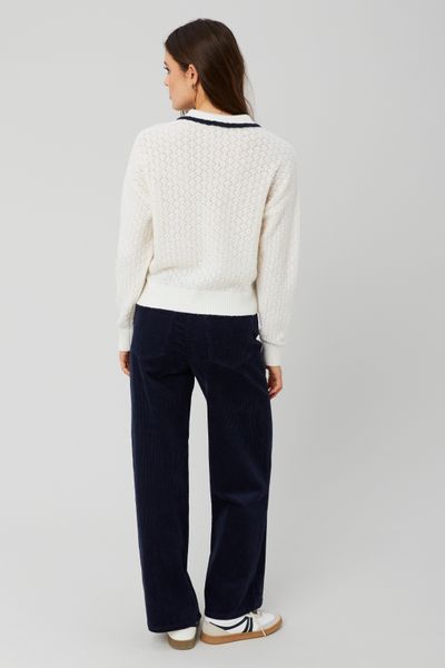 Pull col polo ajouré