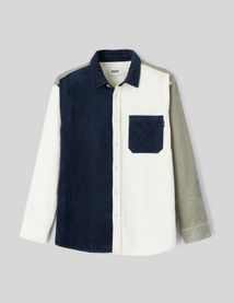 Surchemise en velours  colorblock