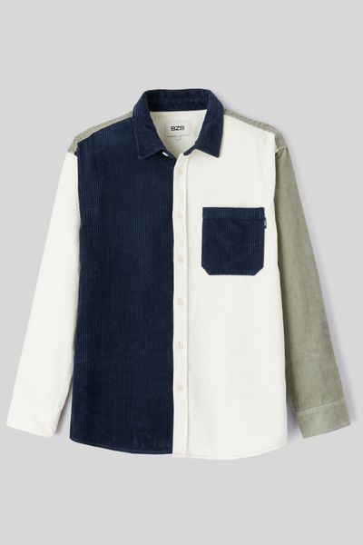 Surchemise en velours  colorblock