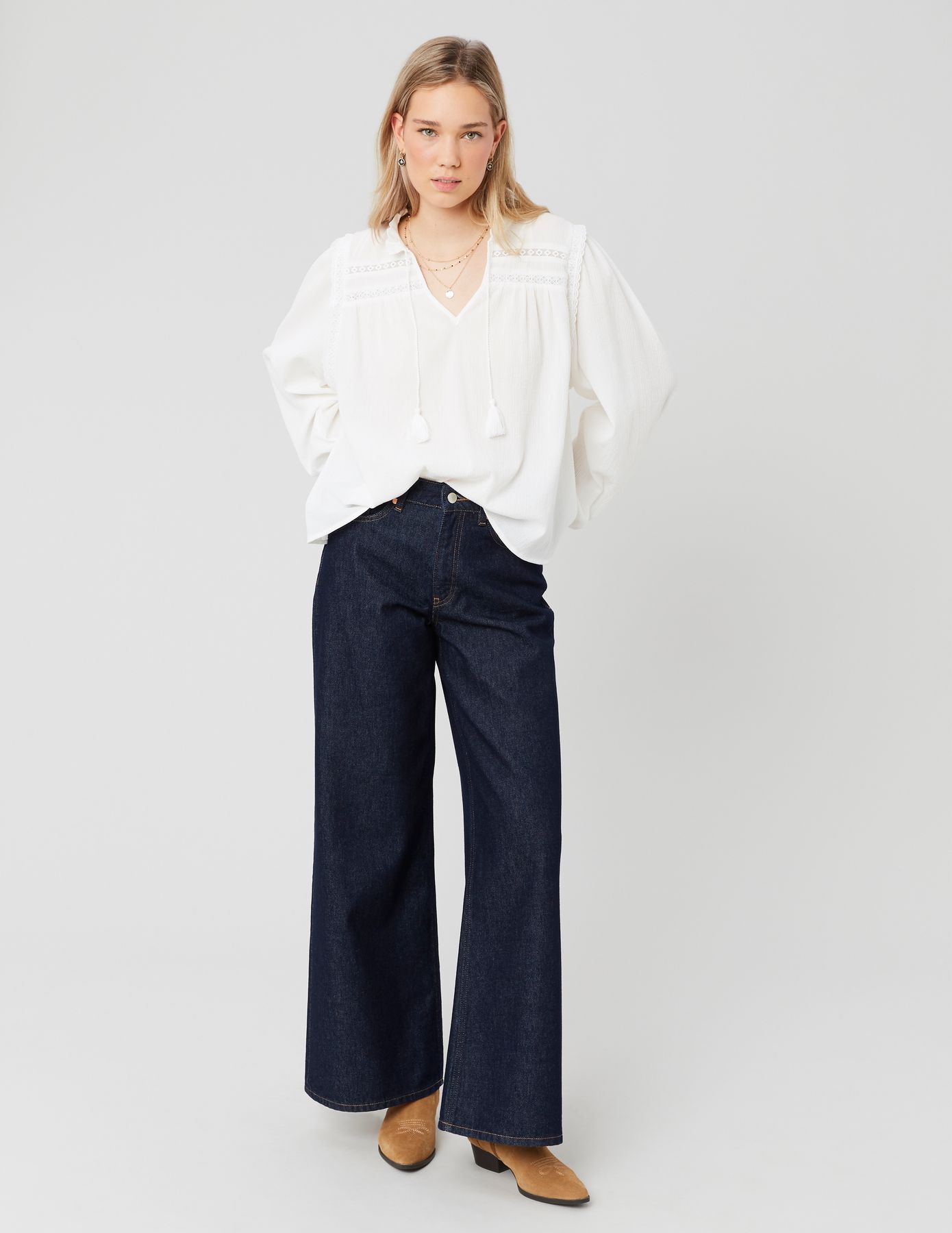 Jean wide leg taille standard