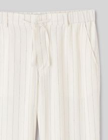 Pantalon ray&eacute; en lin