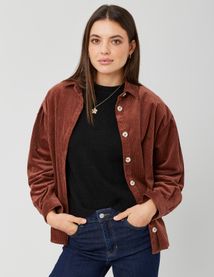 Surchemise en velours c&ocirc;tel&eacute;