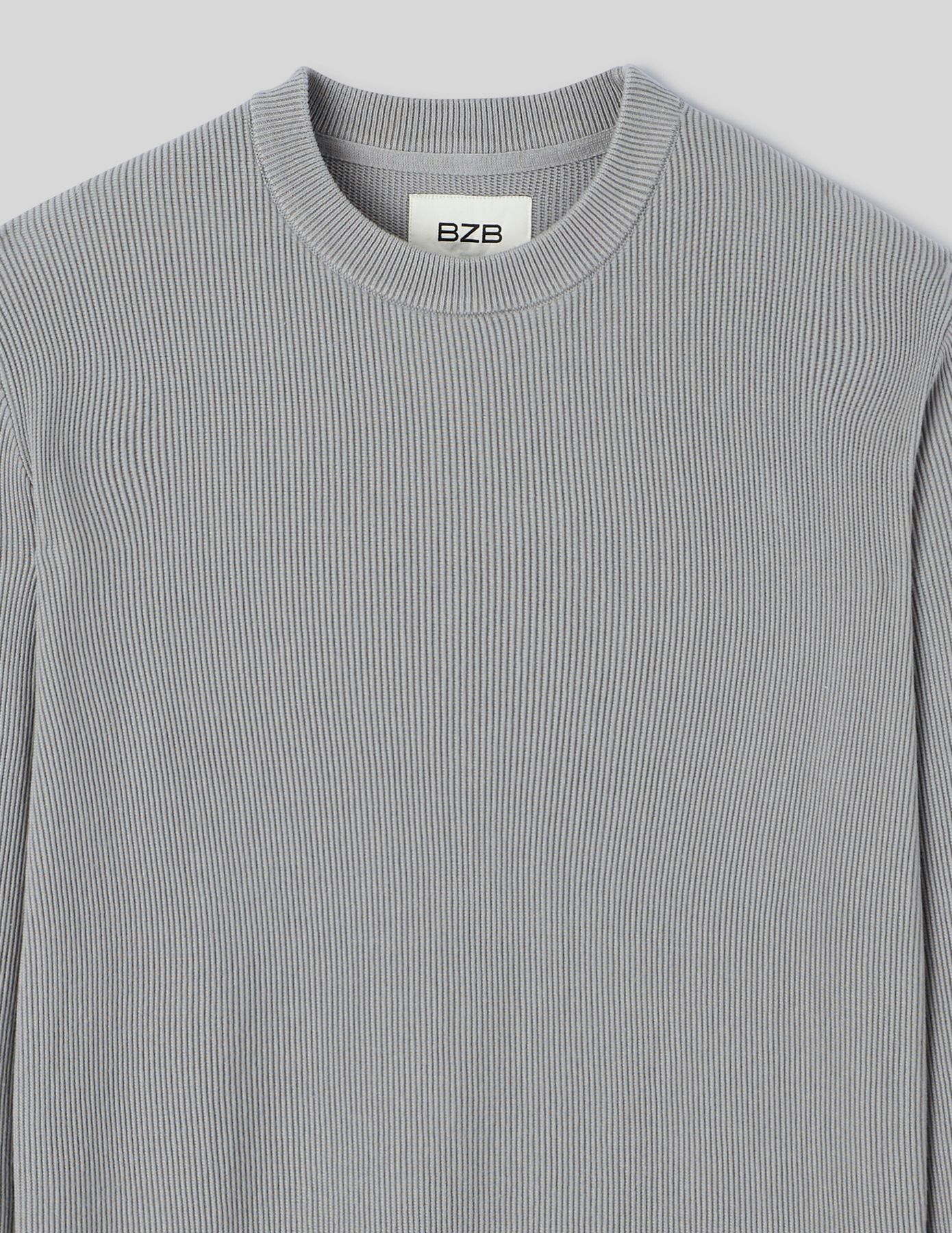 Pull col rond maille c&ocirc;tel&eacute;e