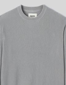 Pull col rond maille c&ocirc;tel&eacute;e