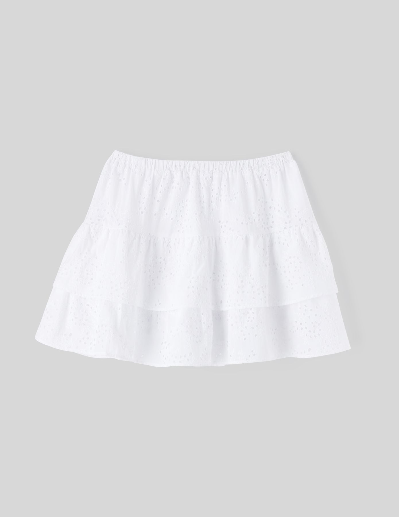 Jupe courte en broderie anglaise