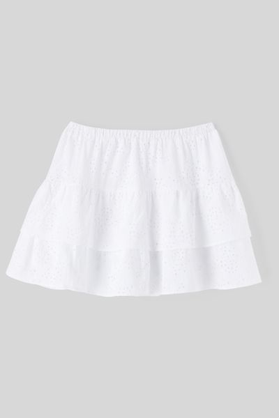 Jupe courte en broderie anglaise
