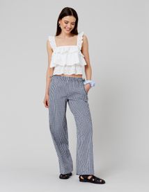 Top broderie anglaise à volant