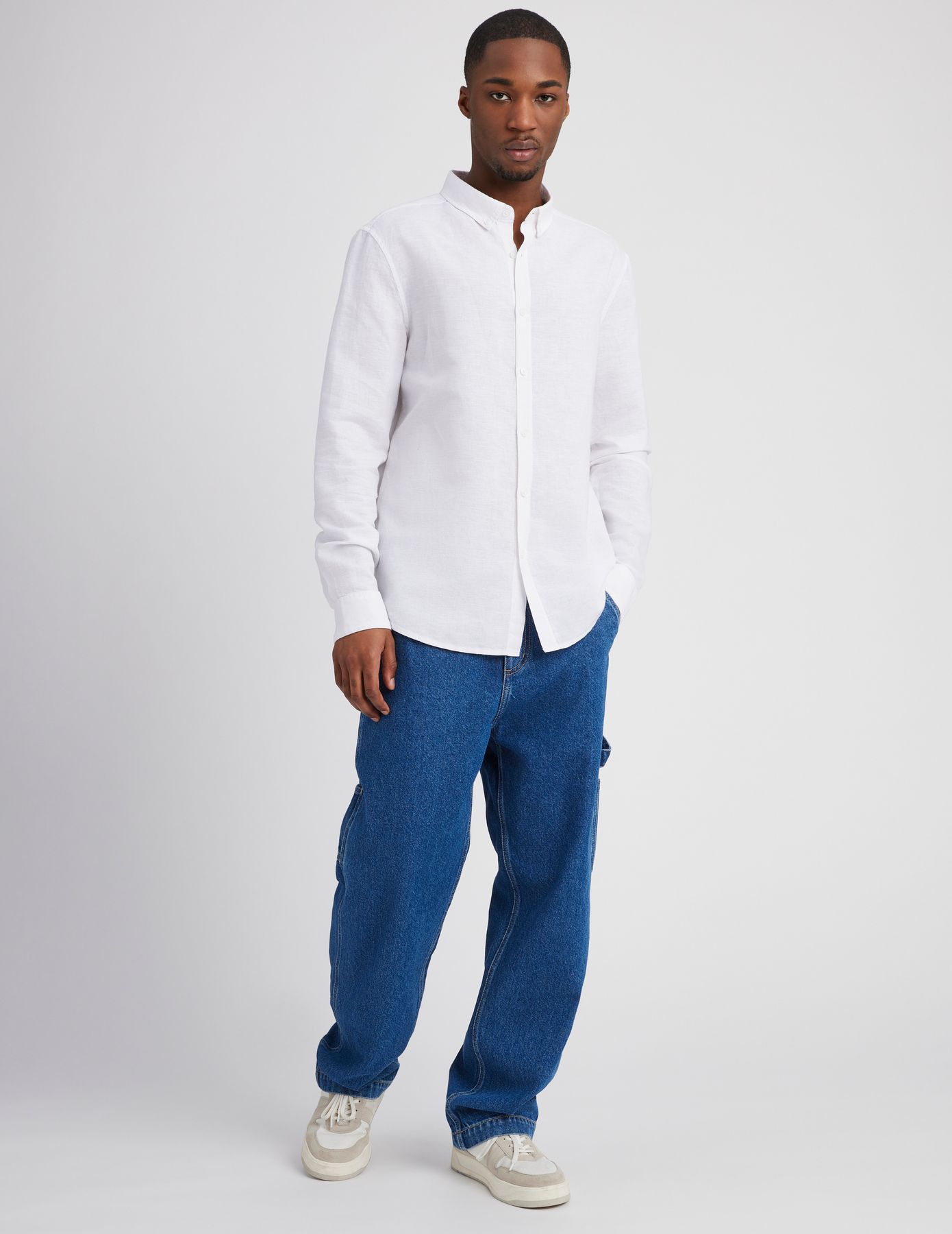 Chemise coton lin unie