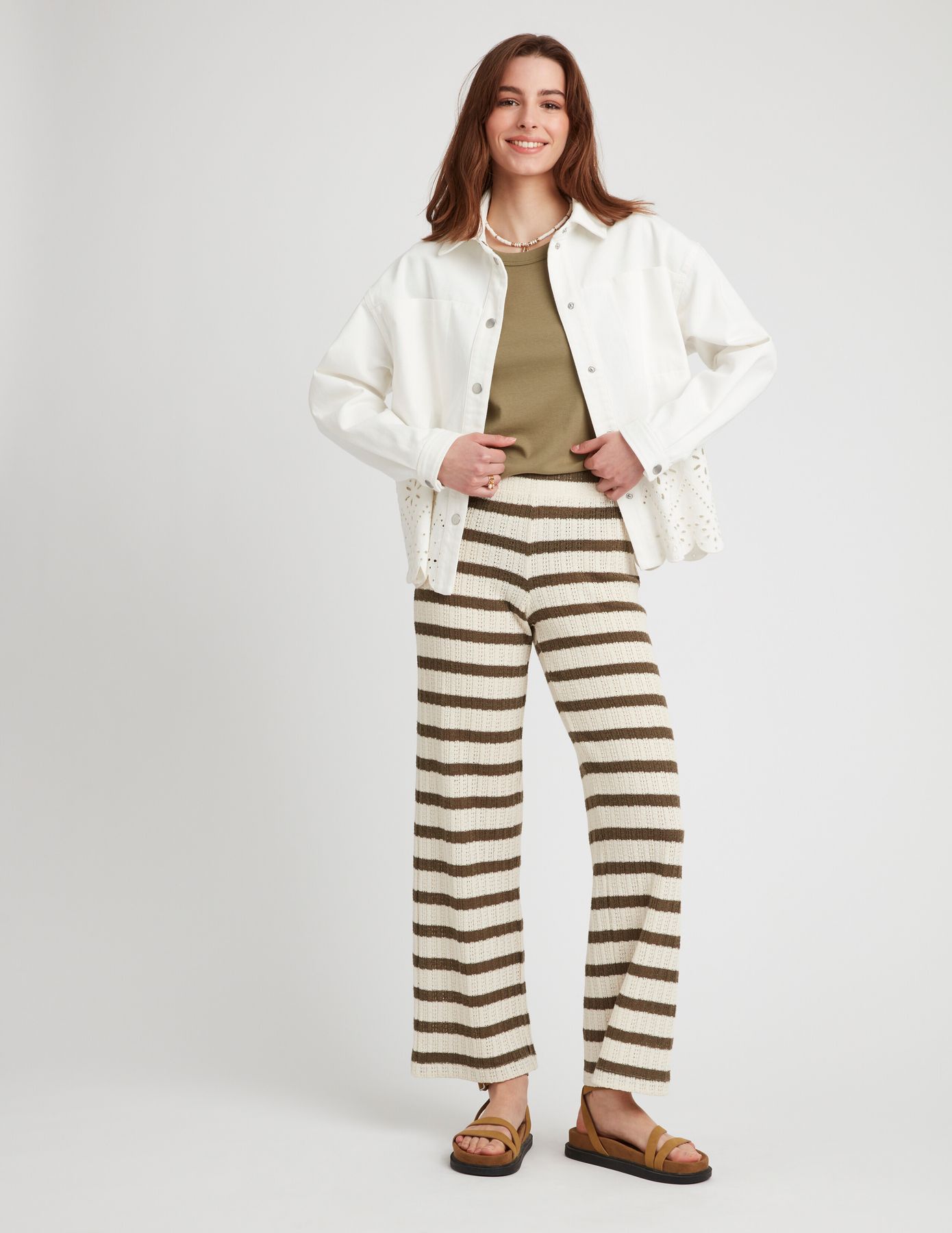 Veste twill broderie anglaise