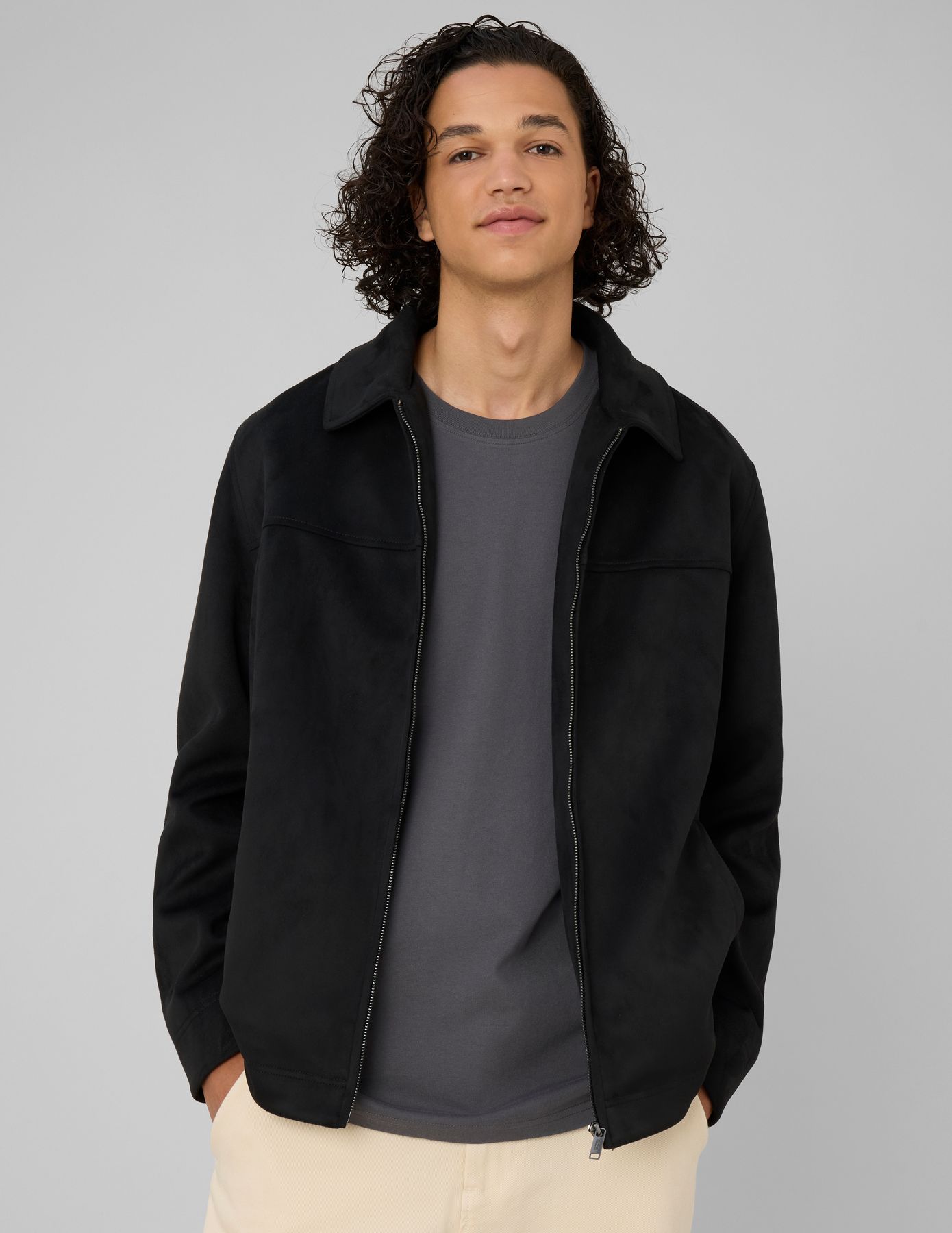 Veste zipp&eacute;e en su&eacute;dine
