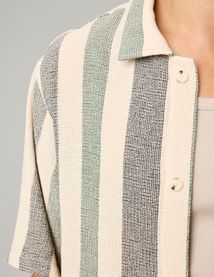Chemise manches courtes rayée tricot
