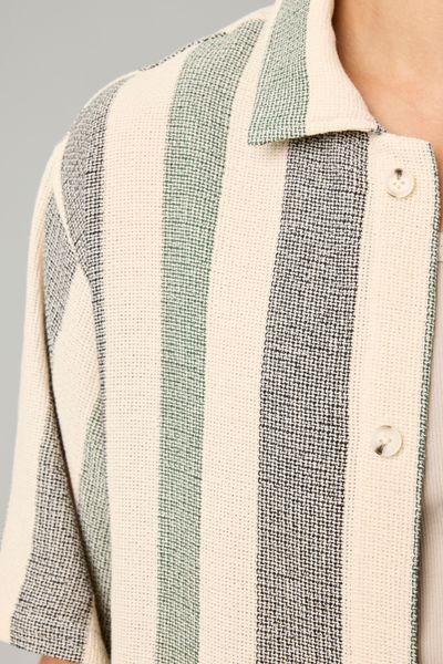 Chemise manches courtes rayée tricot