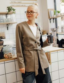 Blazer ceintur&eacute;