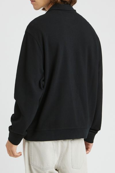 Sweat col polo gaufr&eacute;