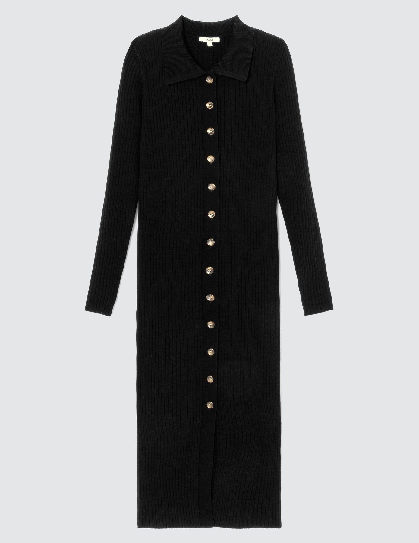 Robe longue col polo