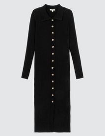 Robe longue col polo