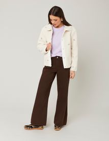 Blouson sherpa brodé