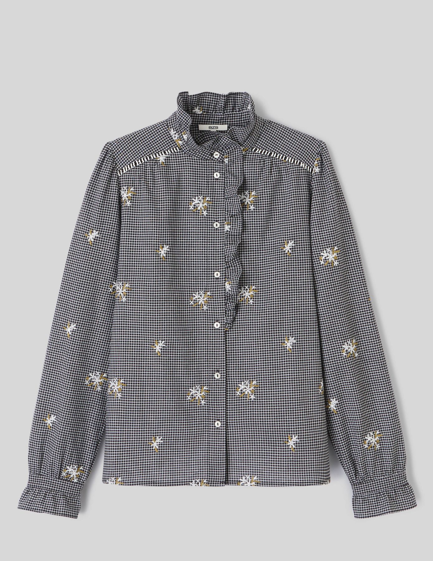 Chemise à carreaux brodée