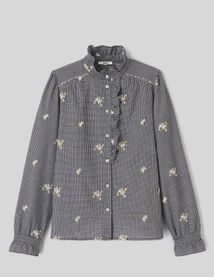 Chemise à carreaux brodée