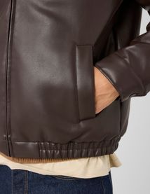 Blouson zipp&eacute; tissu enduit