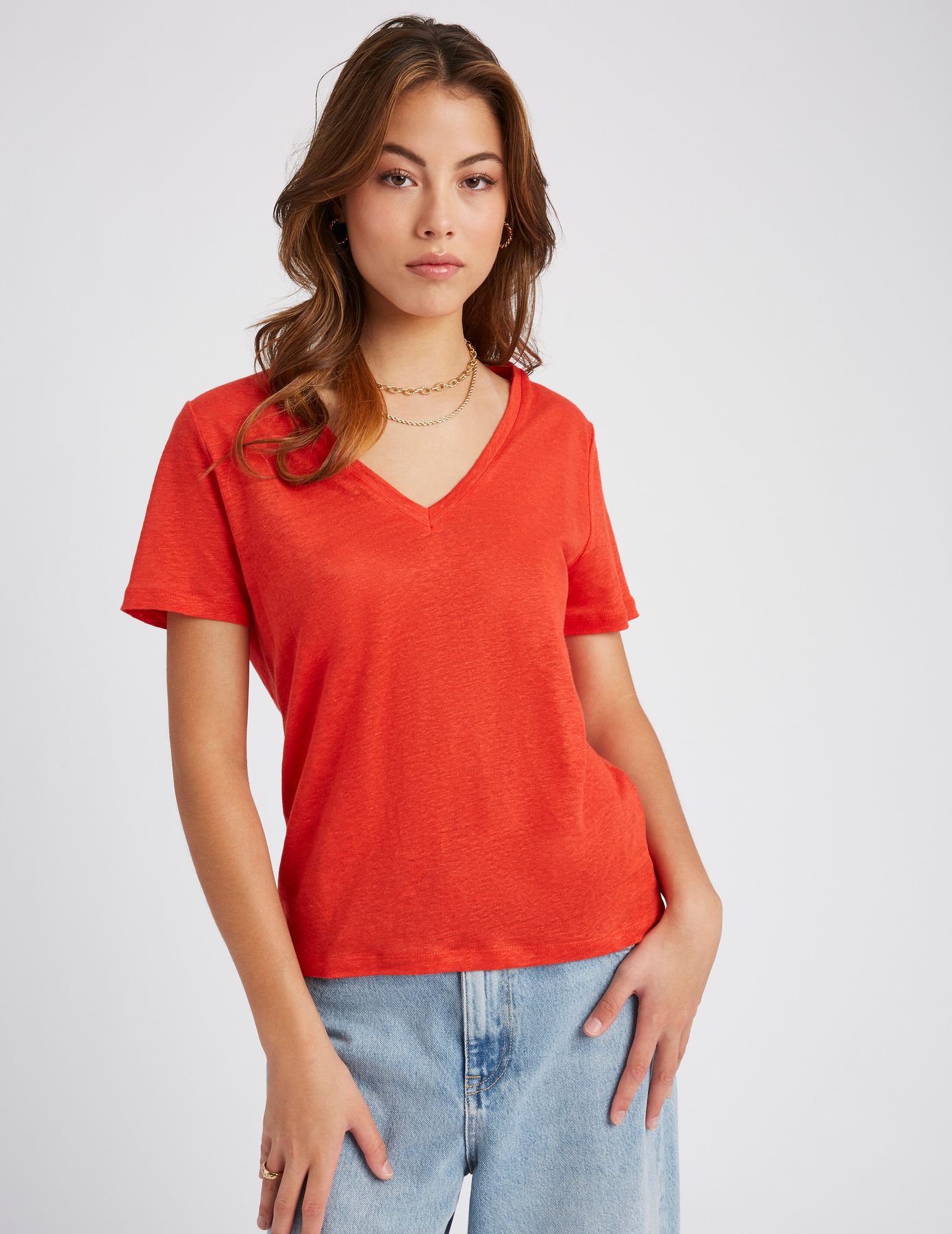 T-shirt en lin uni