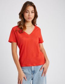 T-shirt en lin uni